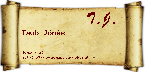 Taub Jónás névjegykártya